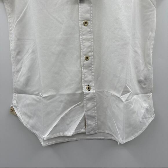 Nifty Genius White Short Sleeve Collared Button Down Shirt Sz XS NEW - Picture 3 of 8